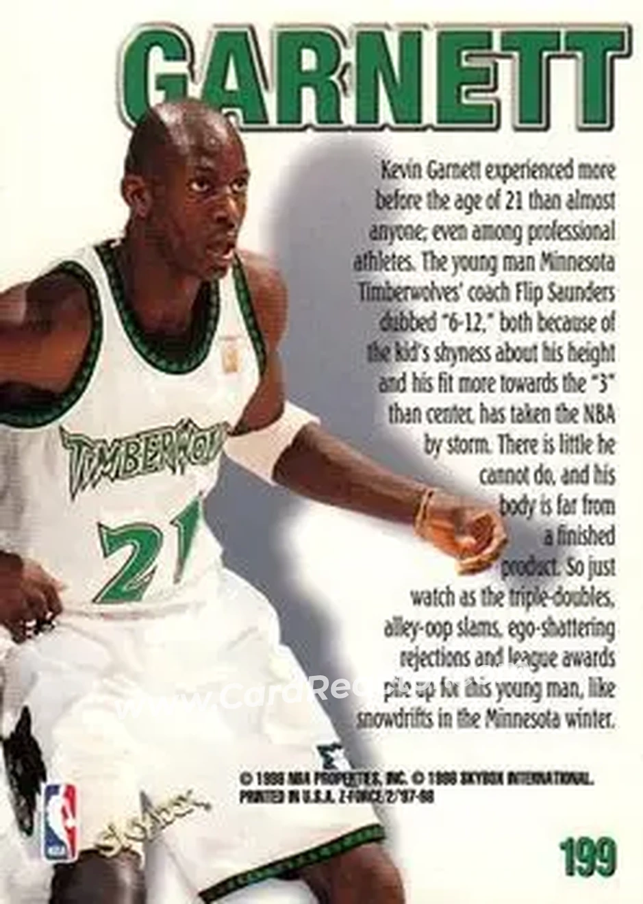 Back of Kevin Garnett