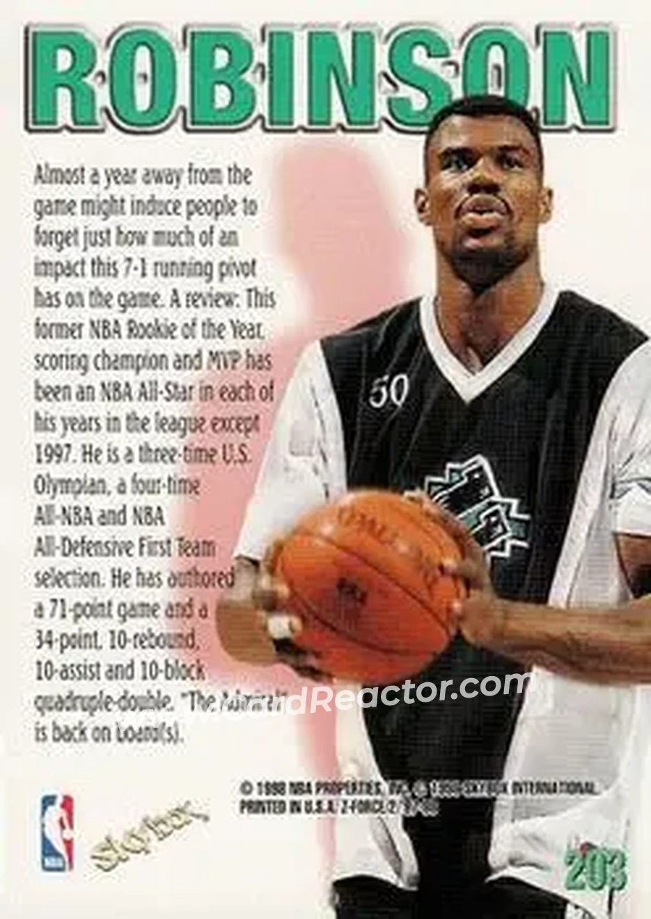 Back of David Robinson