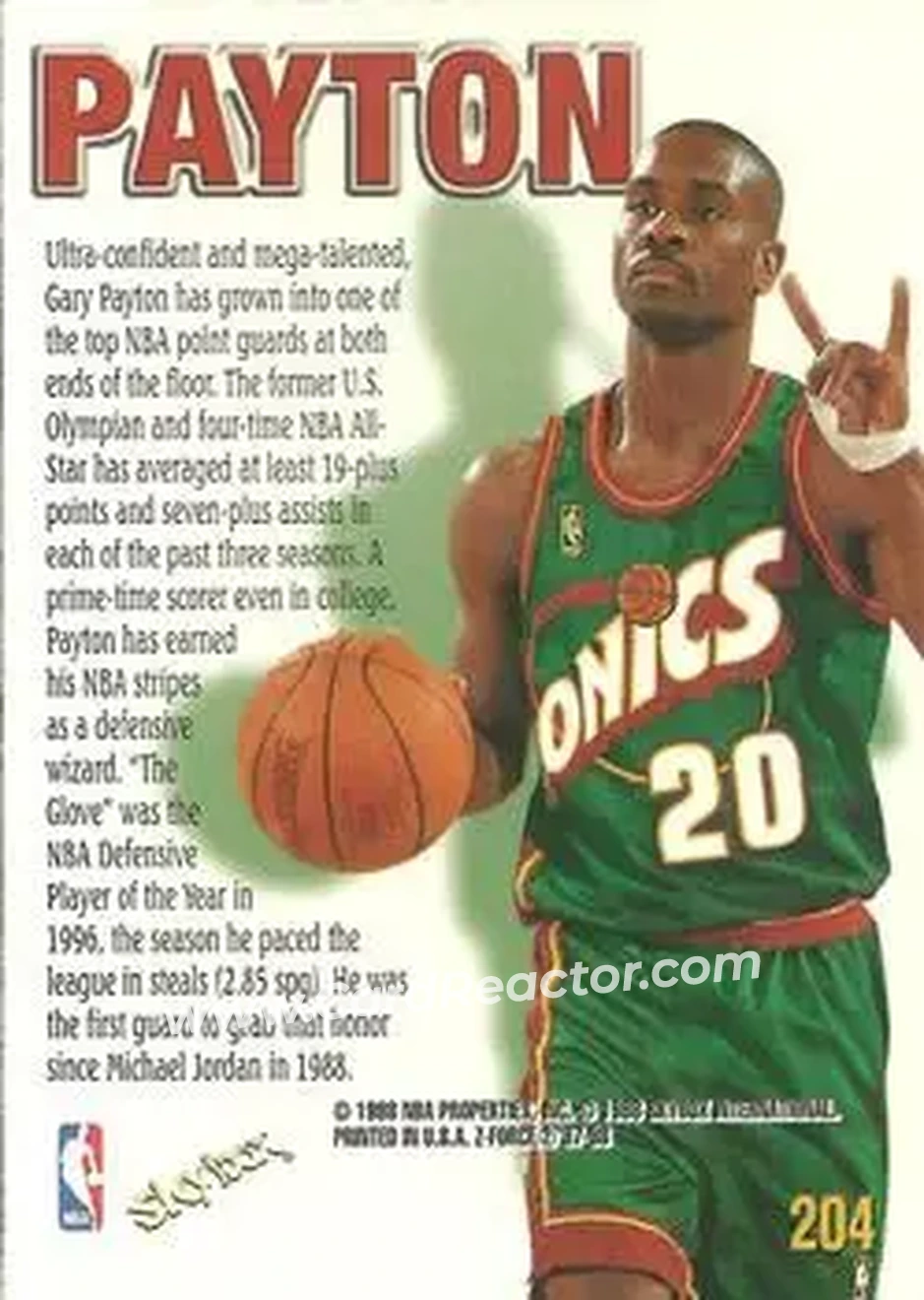 Back of Gary Payton