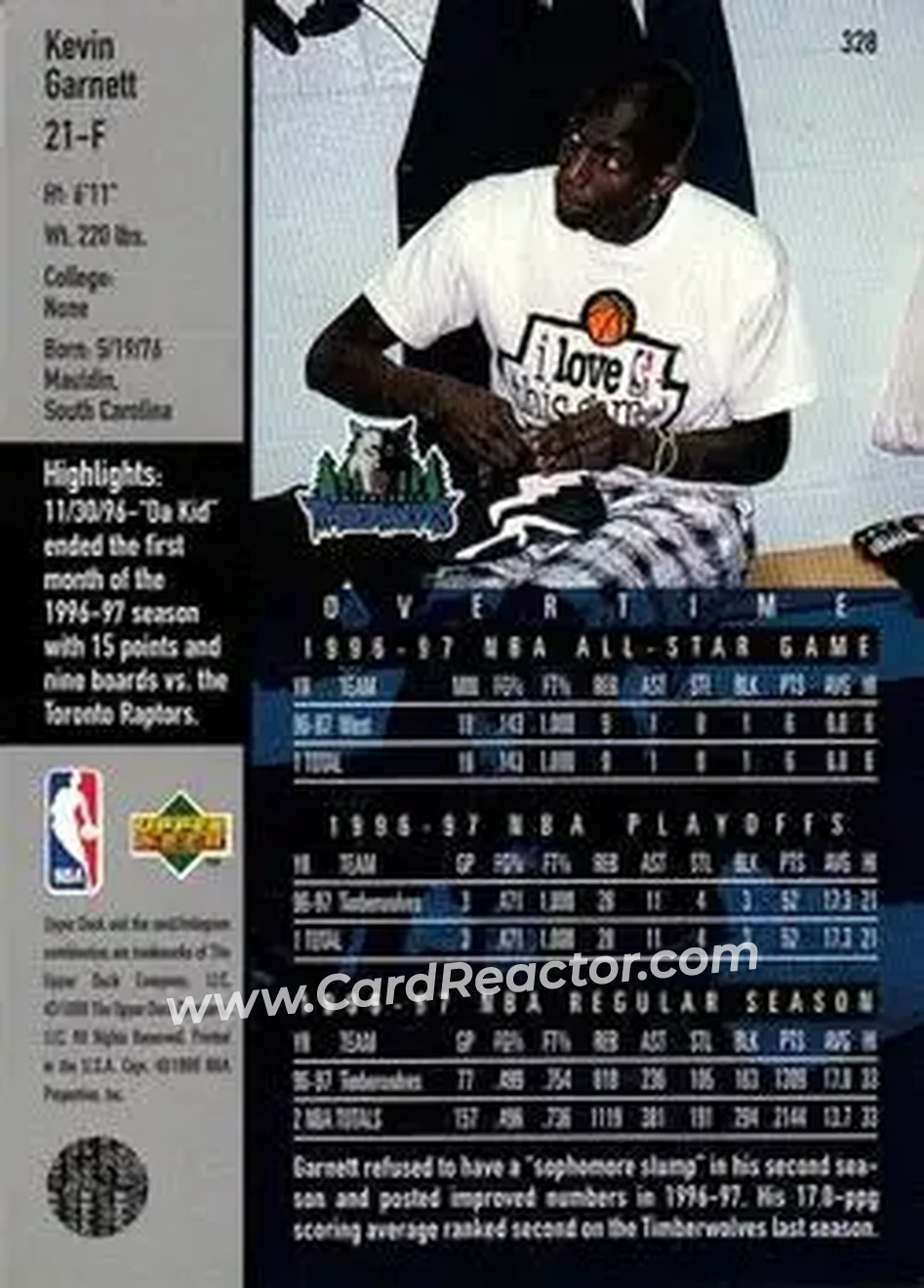 Back of Kevin Garnett