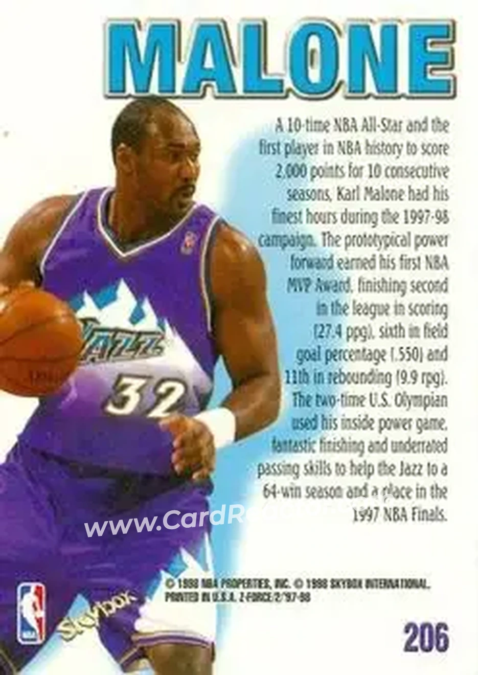 Back of Karl Malone