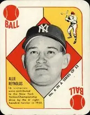 1951 Topps Red Backs #6 Allie Reynolds