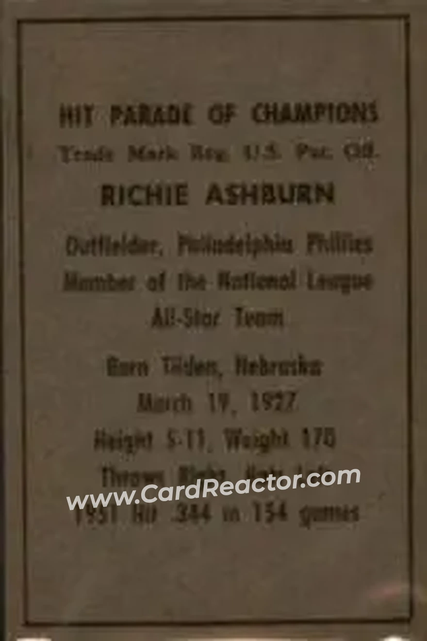 Back of Richie Ashburn