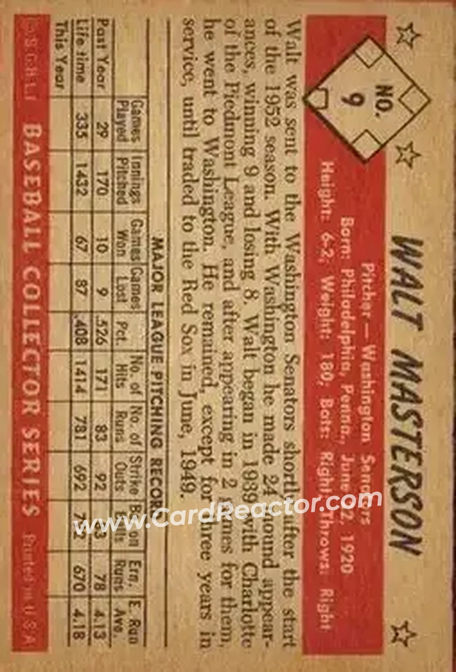 Back of Walt Masterson