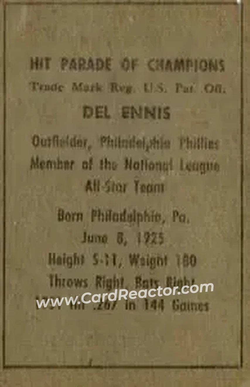 Back of Del Ennis