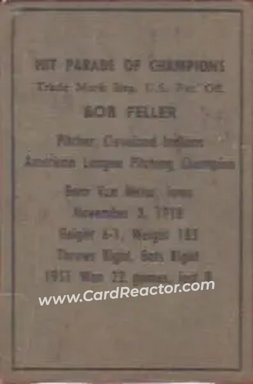 Back of Bob Feller