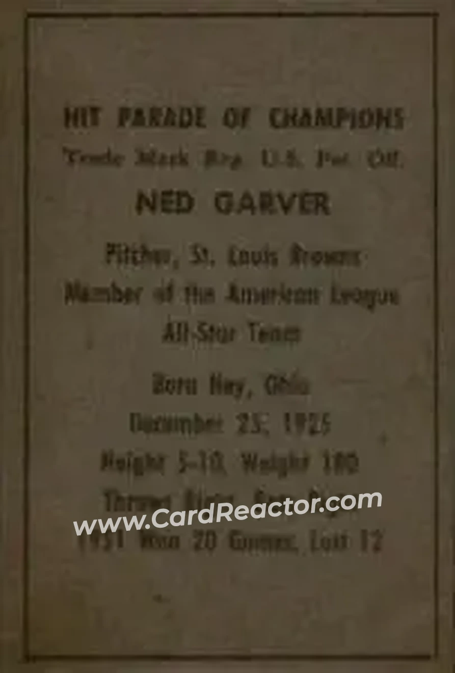 Back of Ned Garver