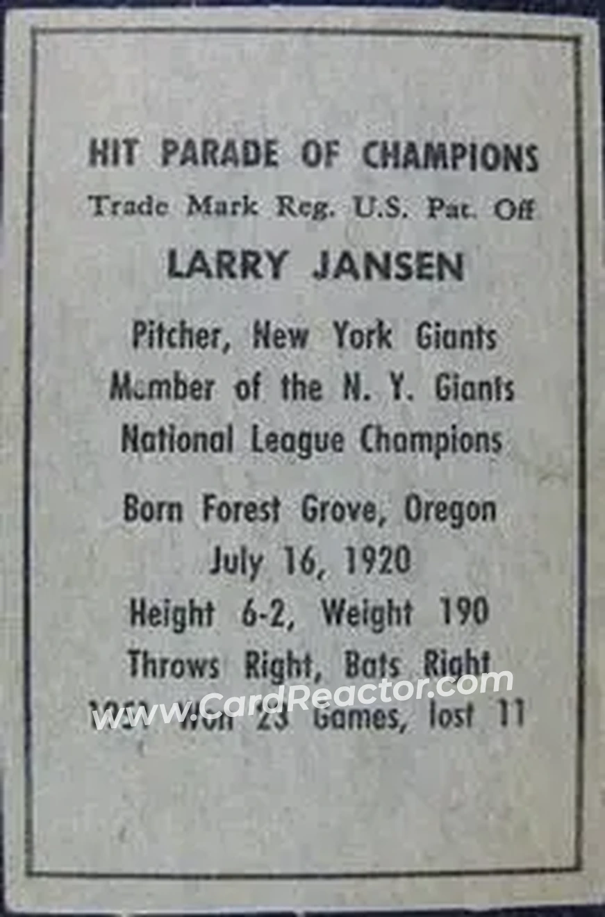 Back of Larry Jansen