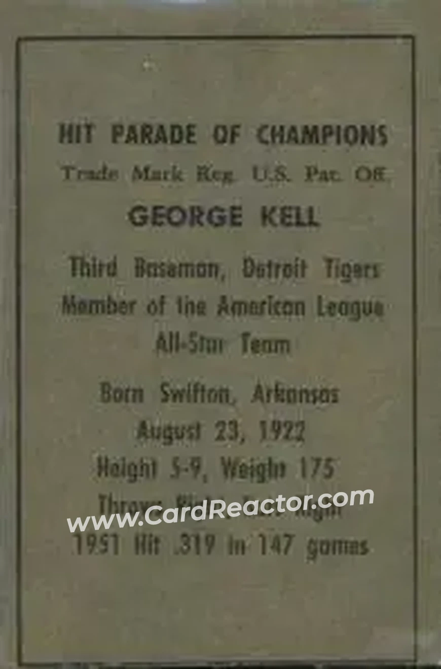 Back of George Kell