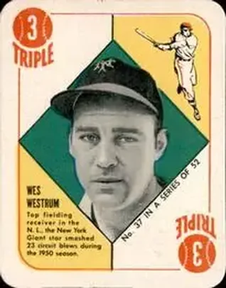 1951 Topps Red Backs #37 Wes Westrum
