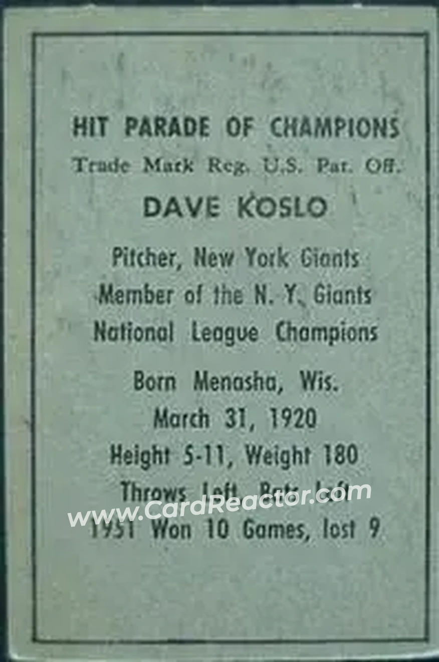 Back of Dave Koslo