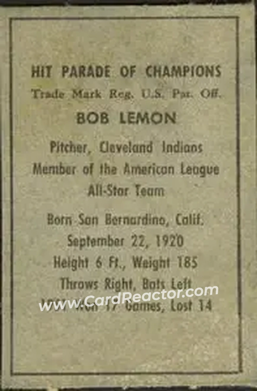 Back of Bob Lemon