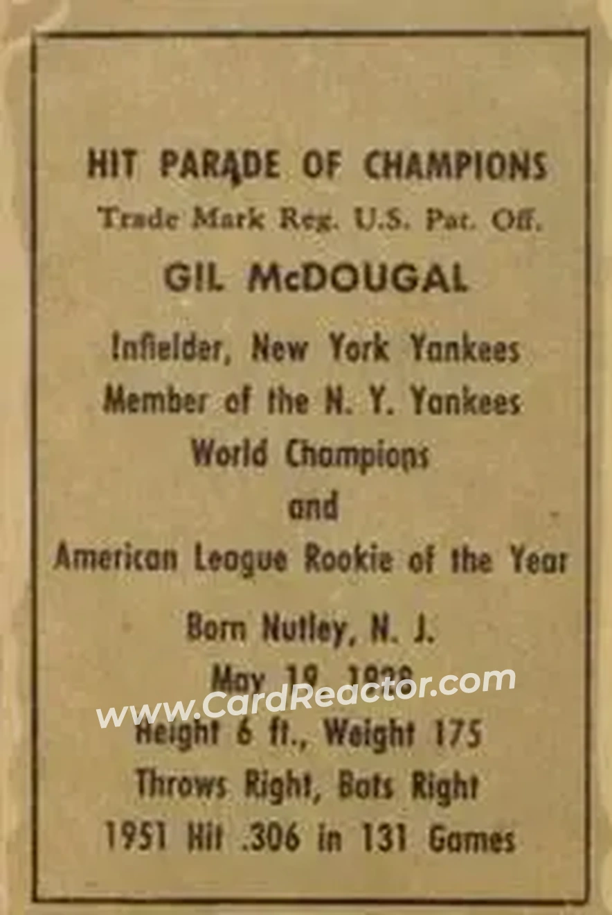 Back of Gil McDougald
