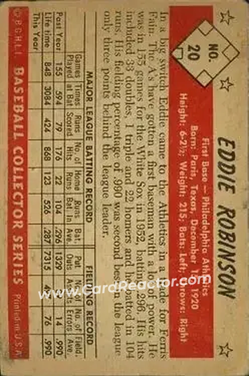 Back of Eddie Robinson