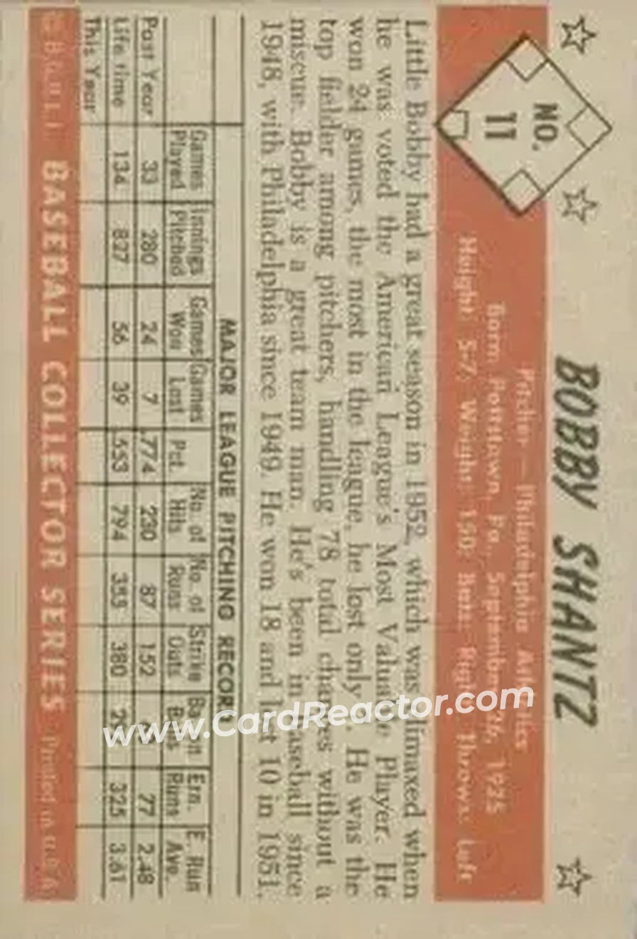 Back of Bobby Shantz