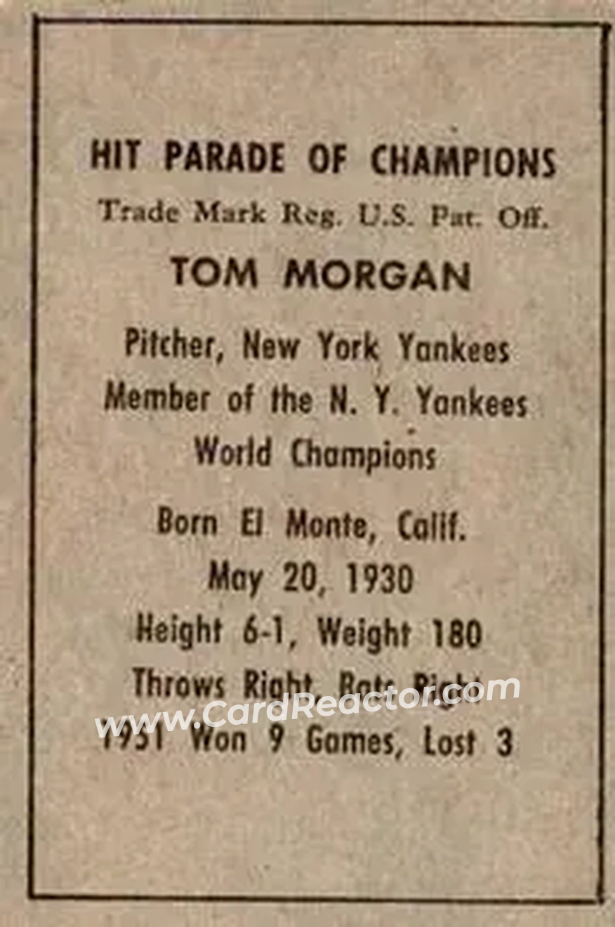 Back of Tom Morgan
