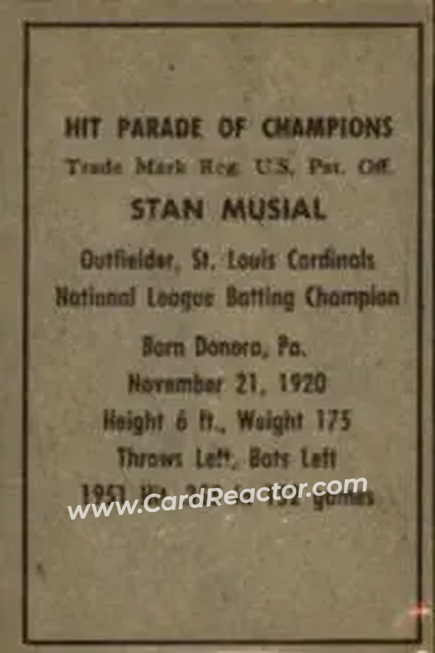 Back of Stan Musial
