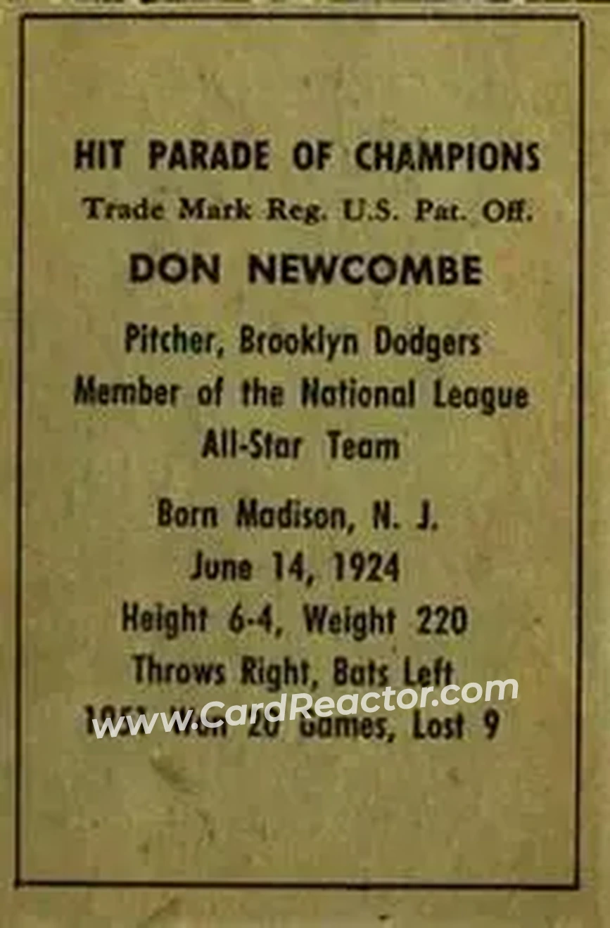 Back of Don Newcombe