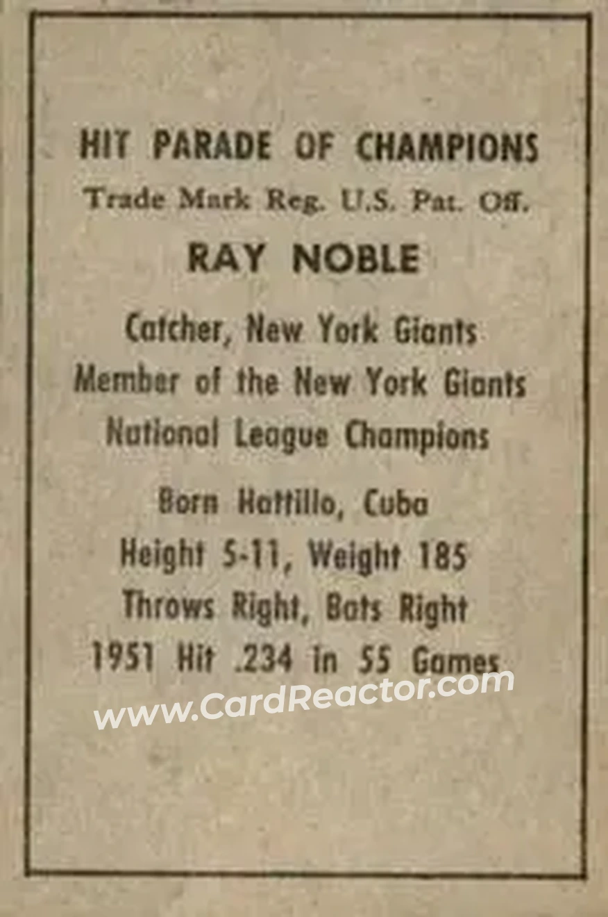 Back of Ray Noble