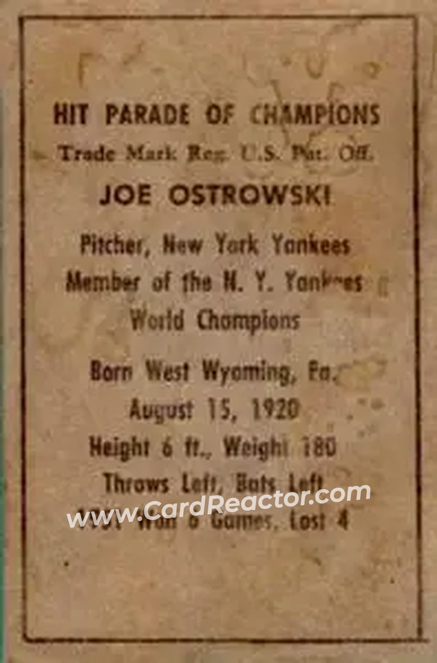 Back of Joe Ostrowski