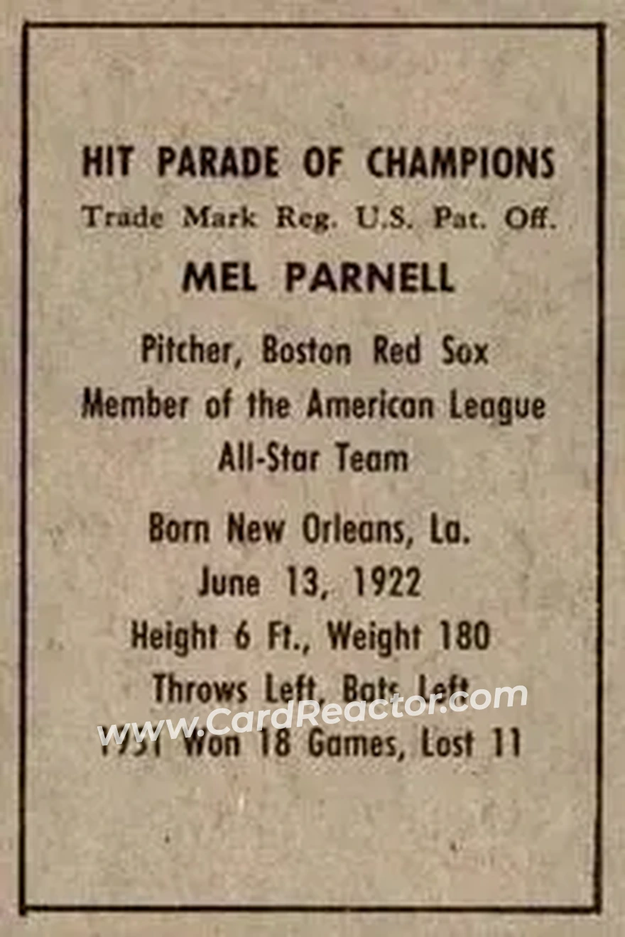 Back of Mel Parnell