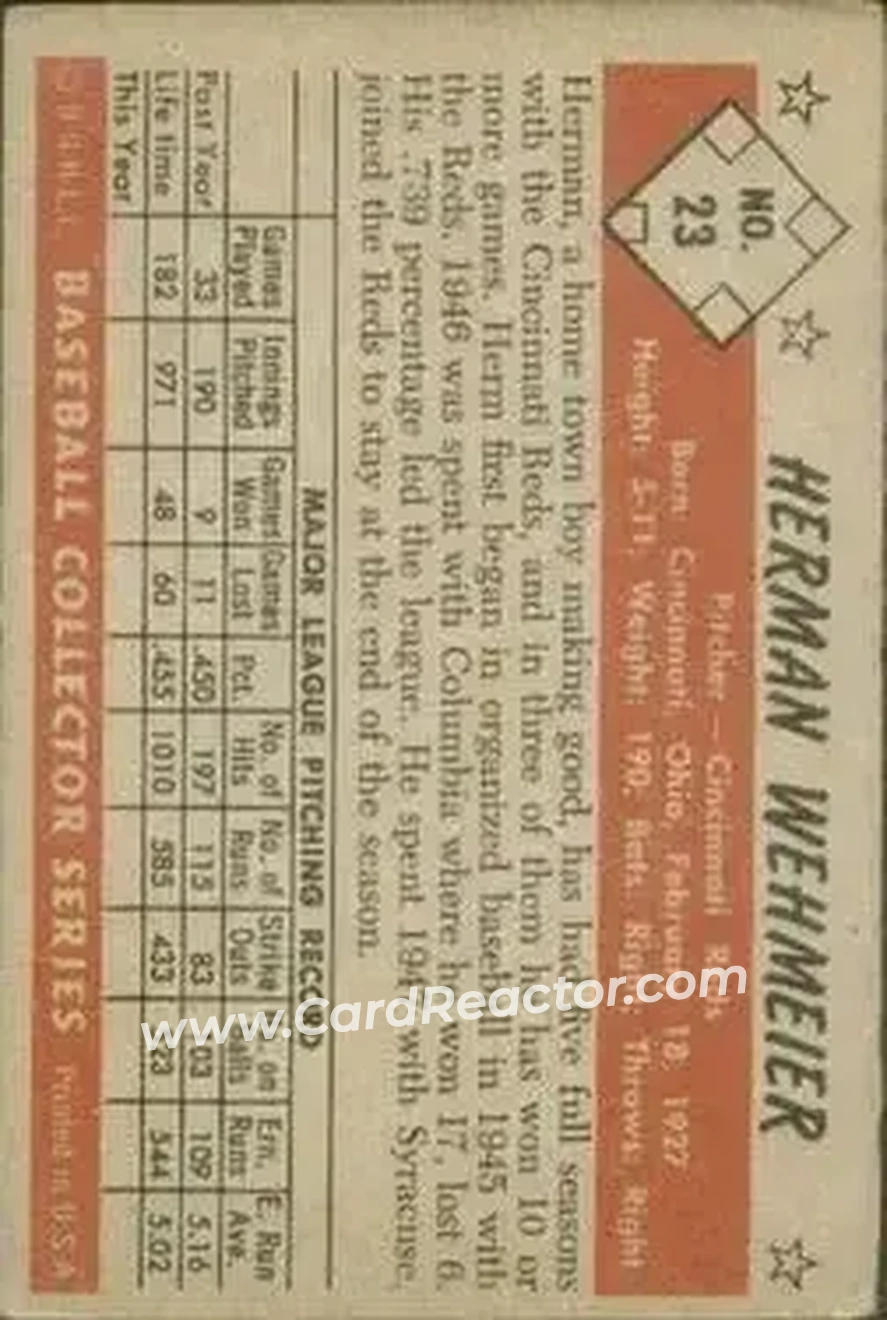 Back of Herman Wehmeier