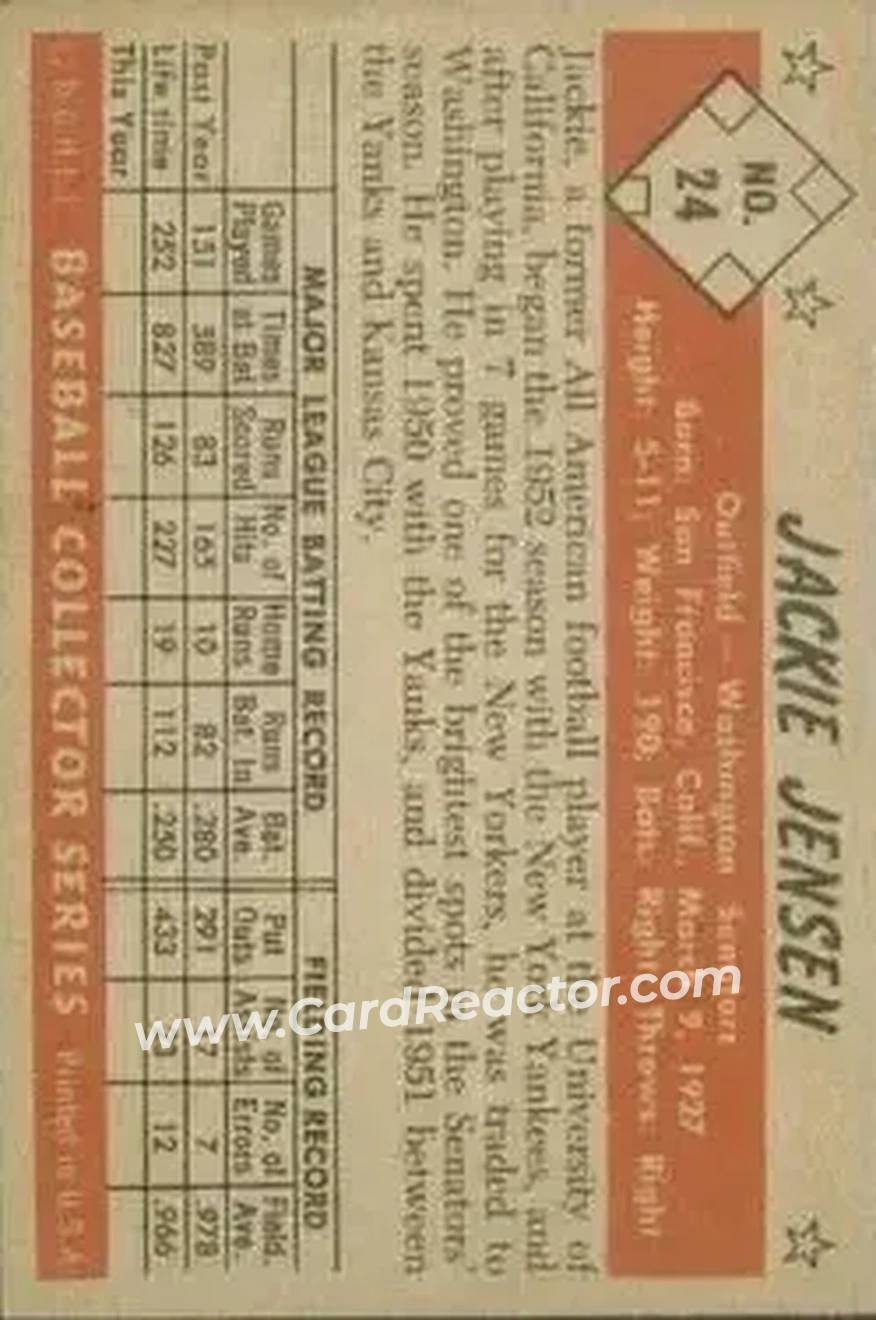 Back of Jackie Jensen