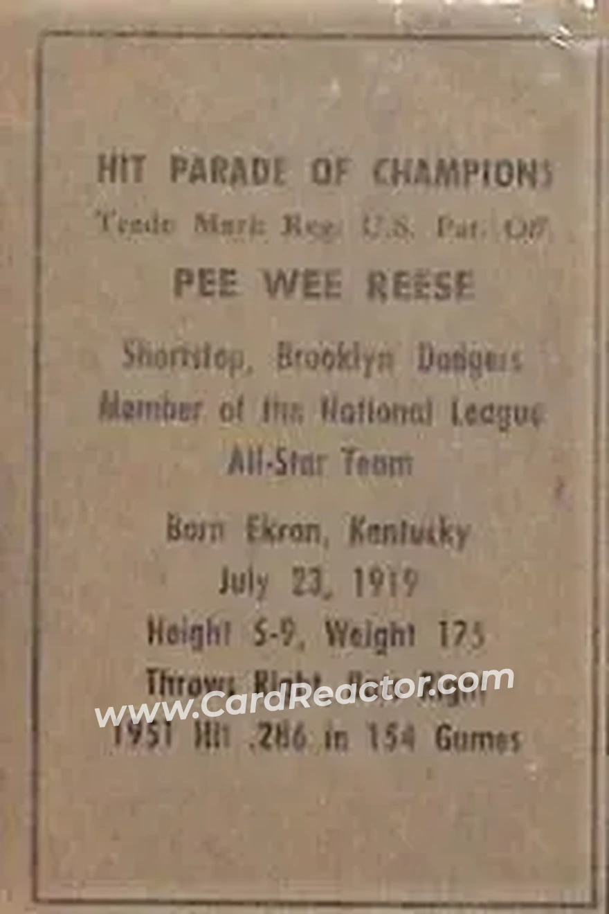 Back of Harold Reese