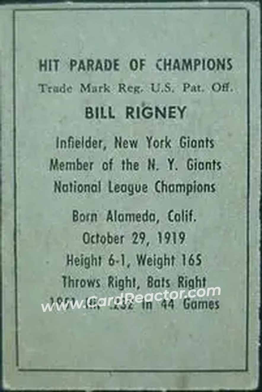 Back of Bill Rigney