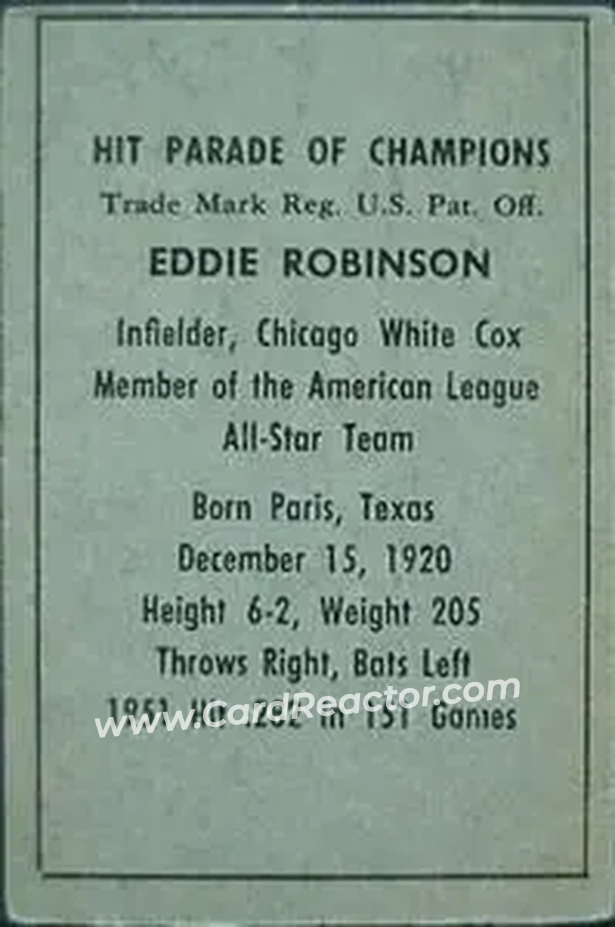 Back of Eddie Robinson