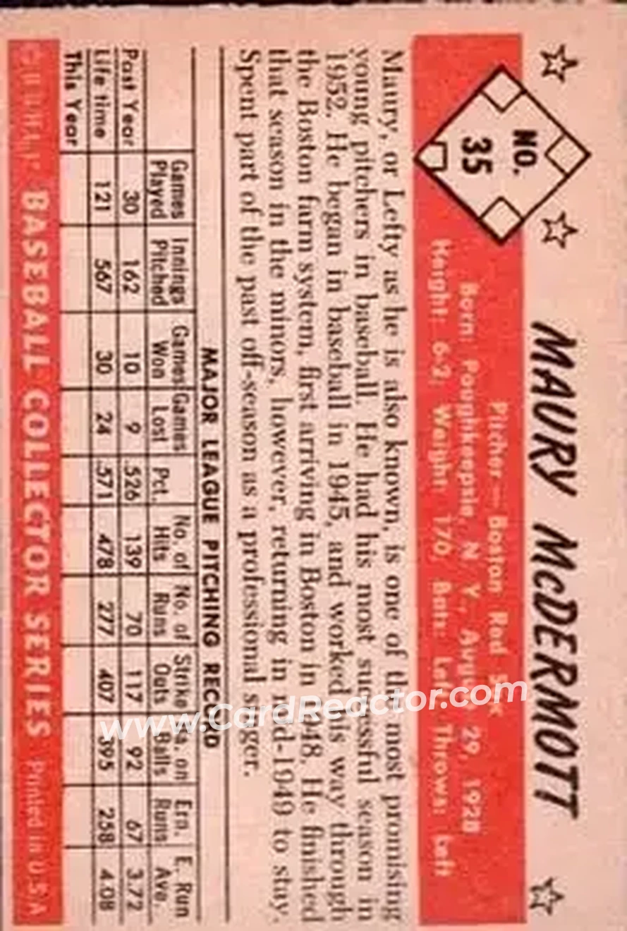 Back of Maurice McDermott