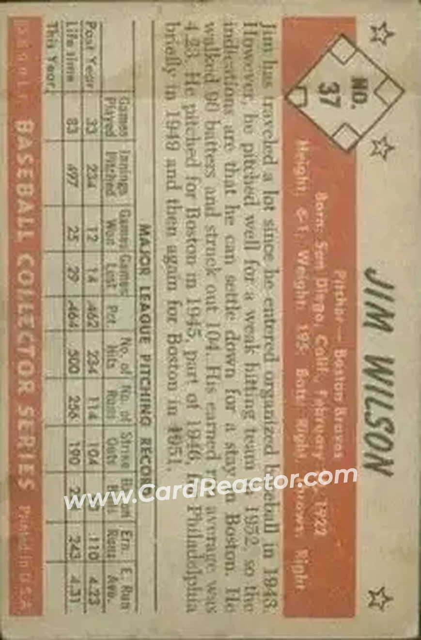 Back of Jim Wilson