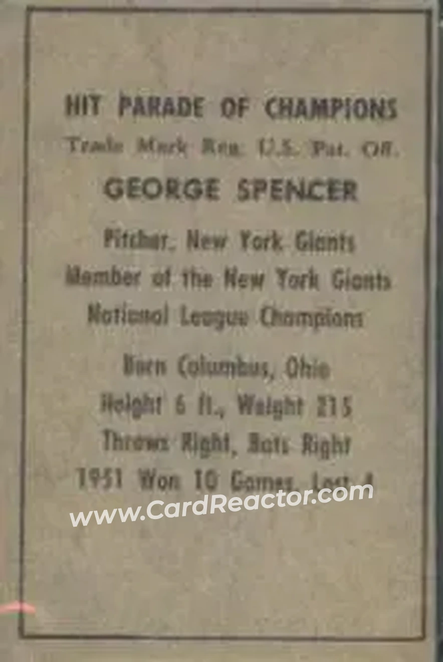 Back of George Spencer