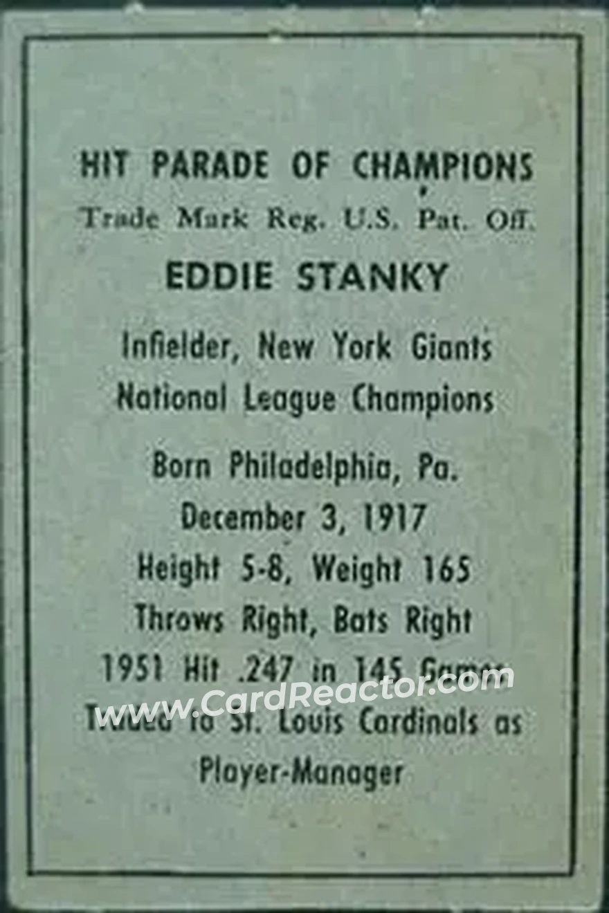 Back of Ed Stanky