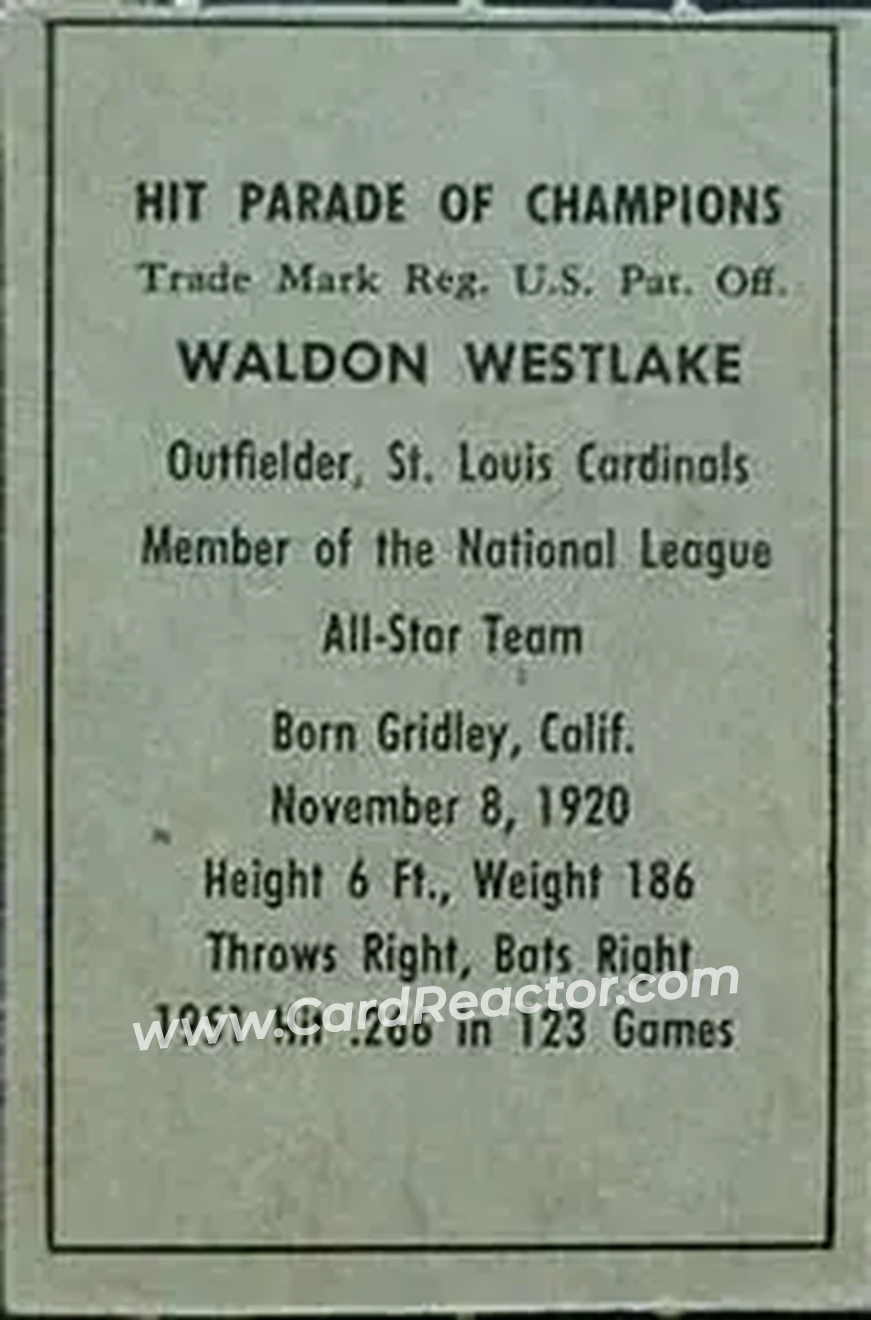 Back of Wally Westlake