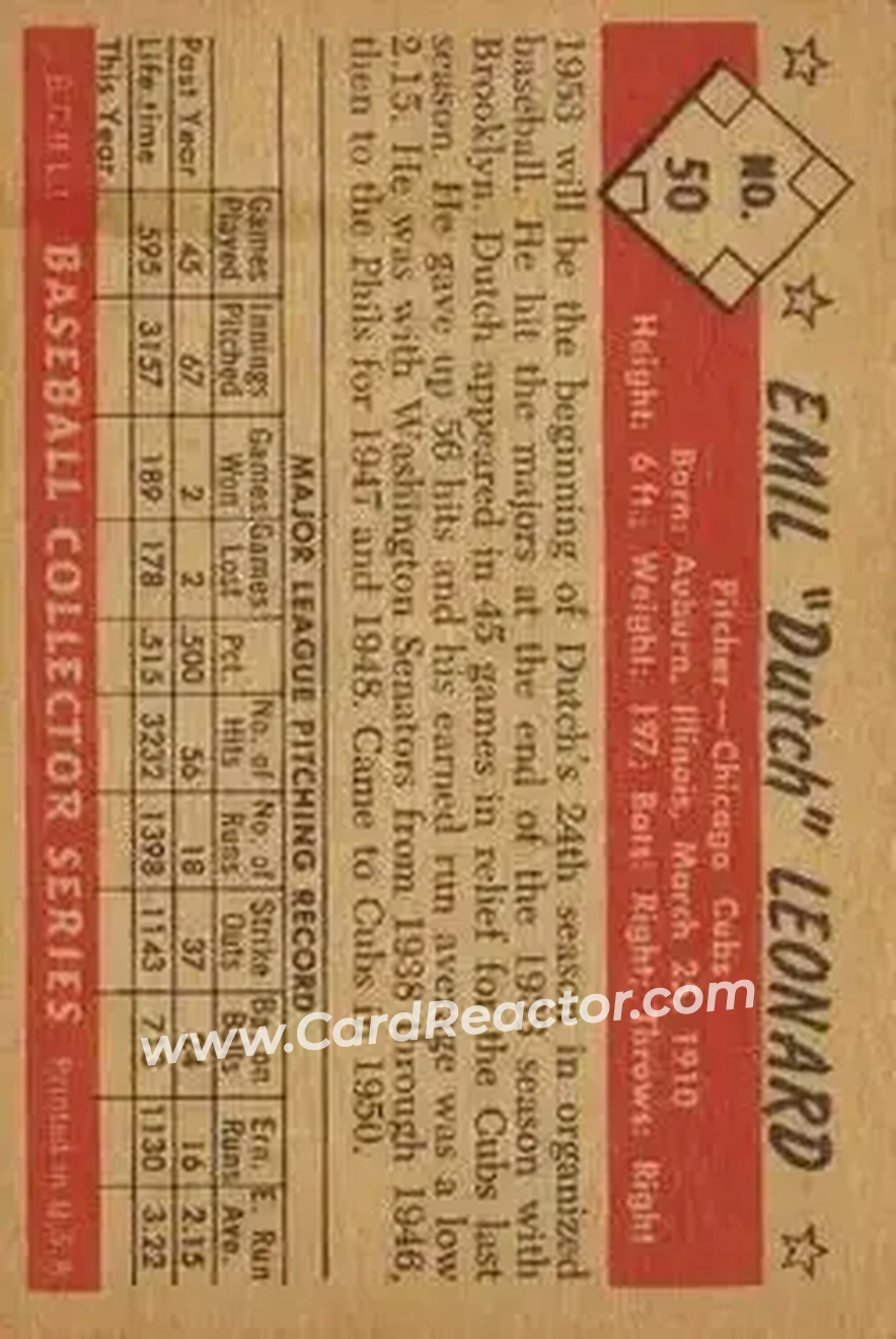 Back of Emil Leonard