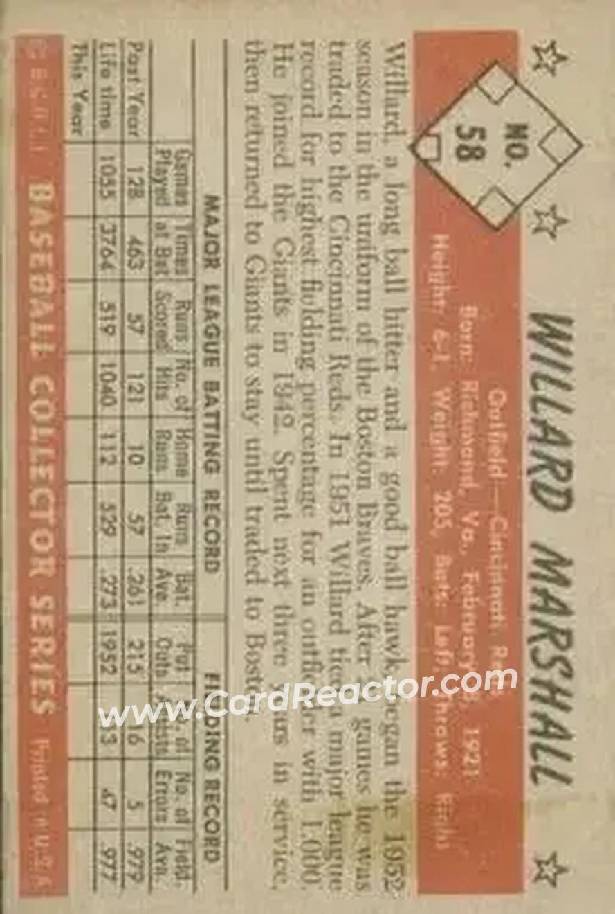 Back of Willard Marshall