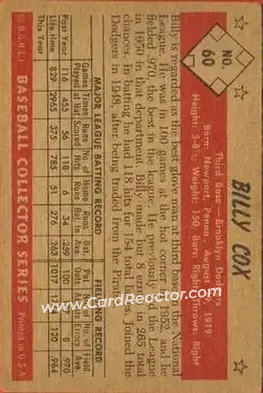 Back of Billy Cox