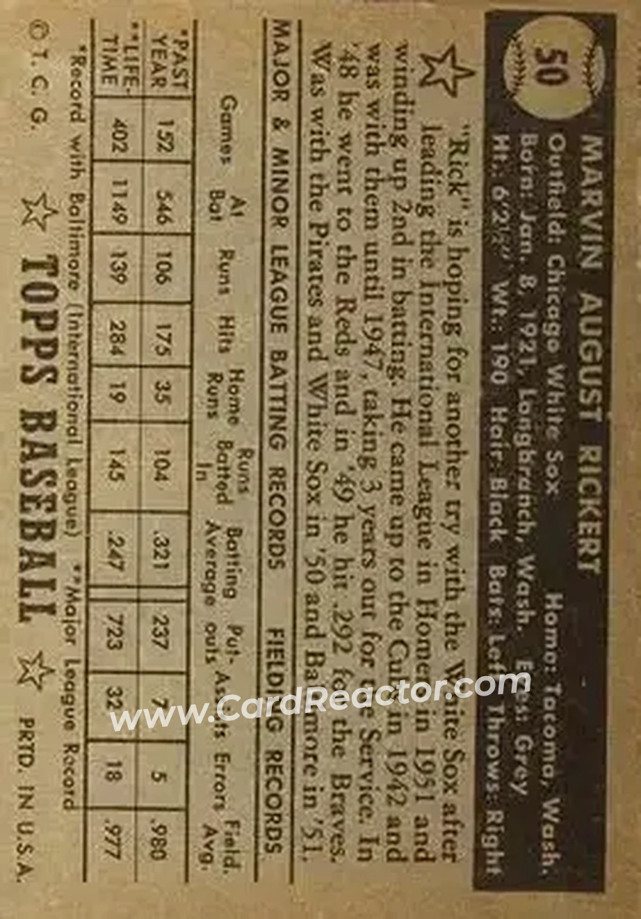 Back of Marv Rickert