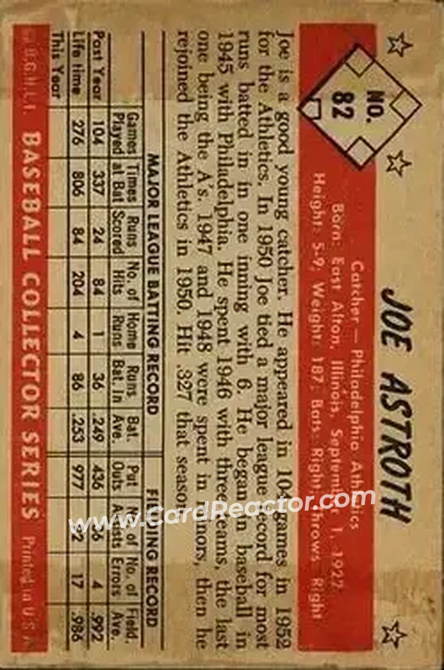 Back of Joe Astroth