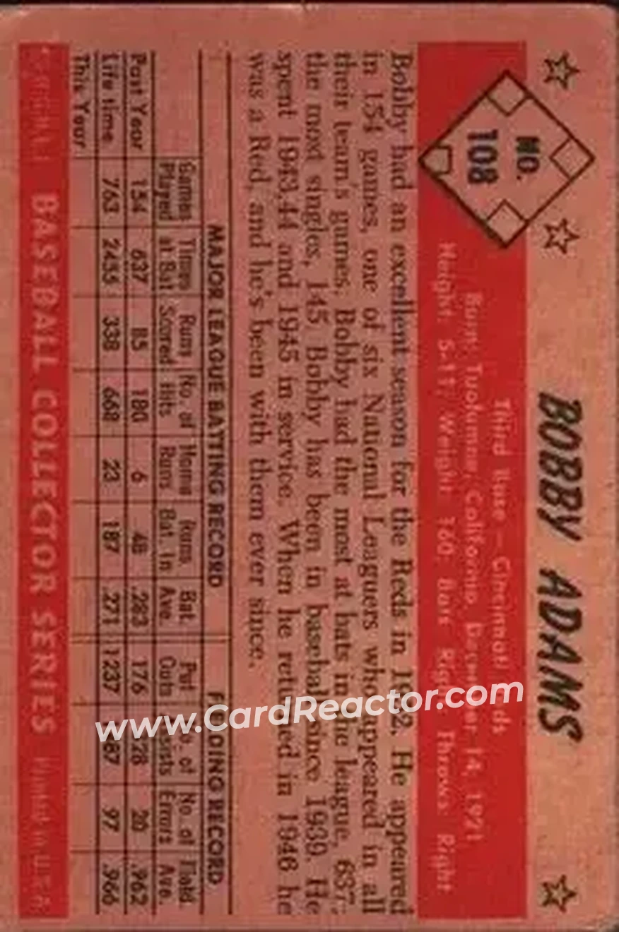 Back of Bobby Adams