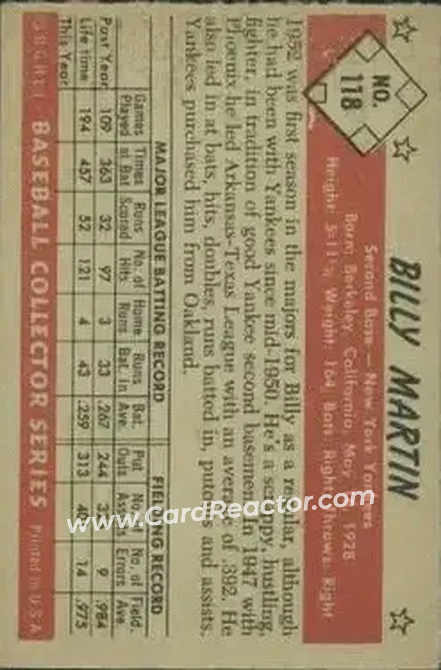 Back of Billy Martin