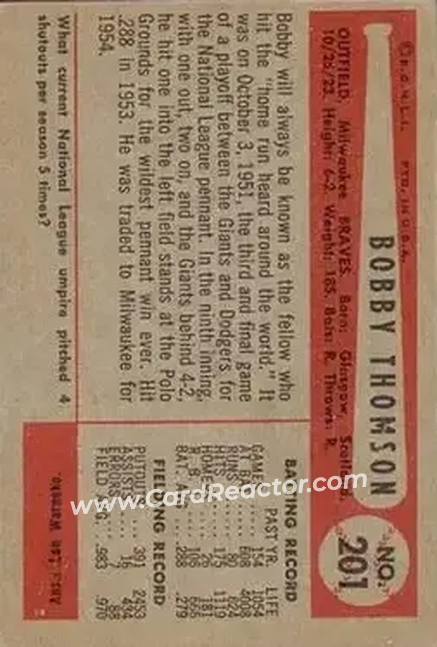 Back of Bobby Thomson