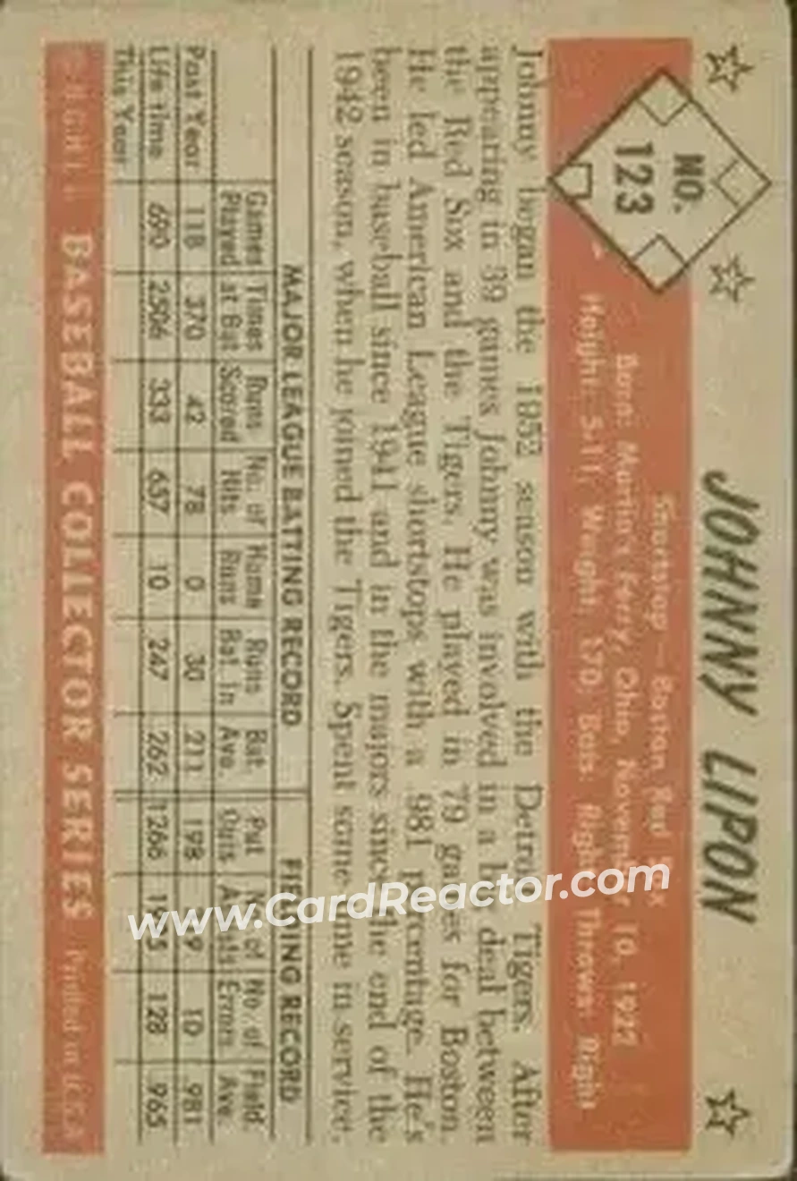 Back of Johnny Lipon