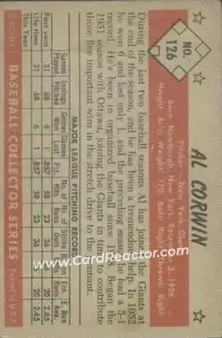 Back of Al Corwin