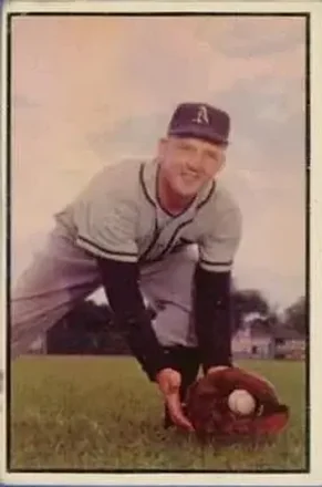 1953 Bowman Color #130 Cass Michaels