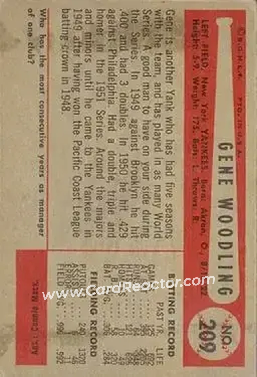 Back of Gene Woodling
