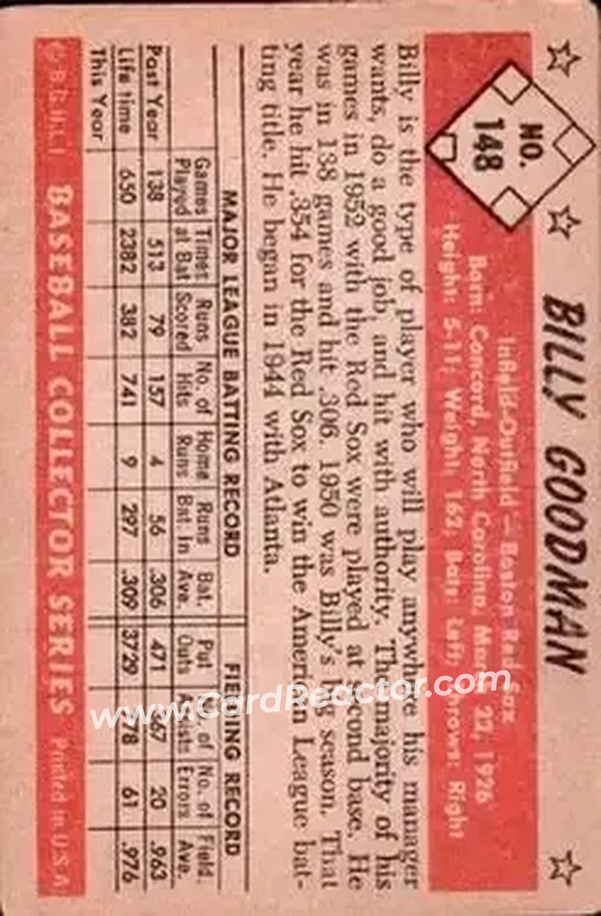 Back of Billy Goodman