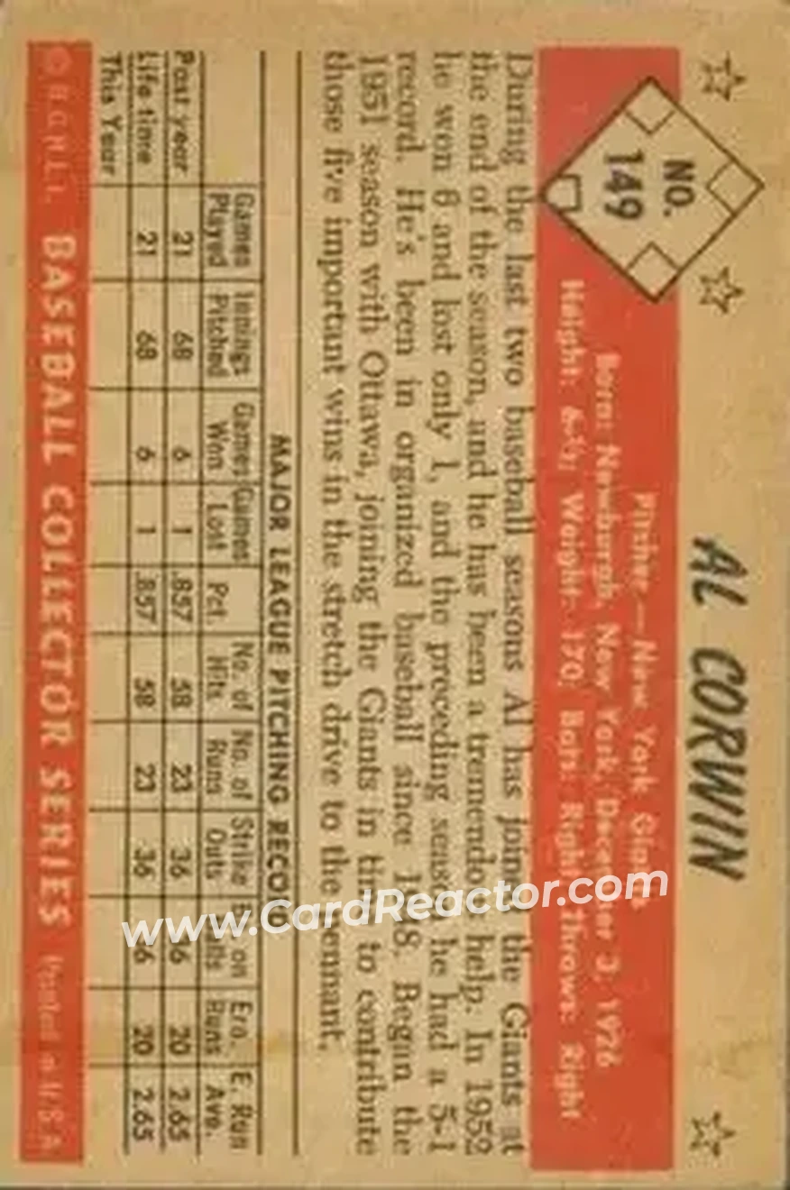 Back of Al Corwin