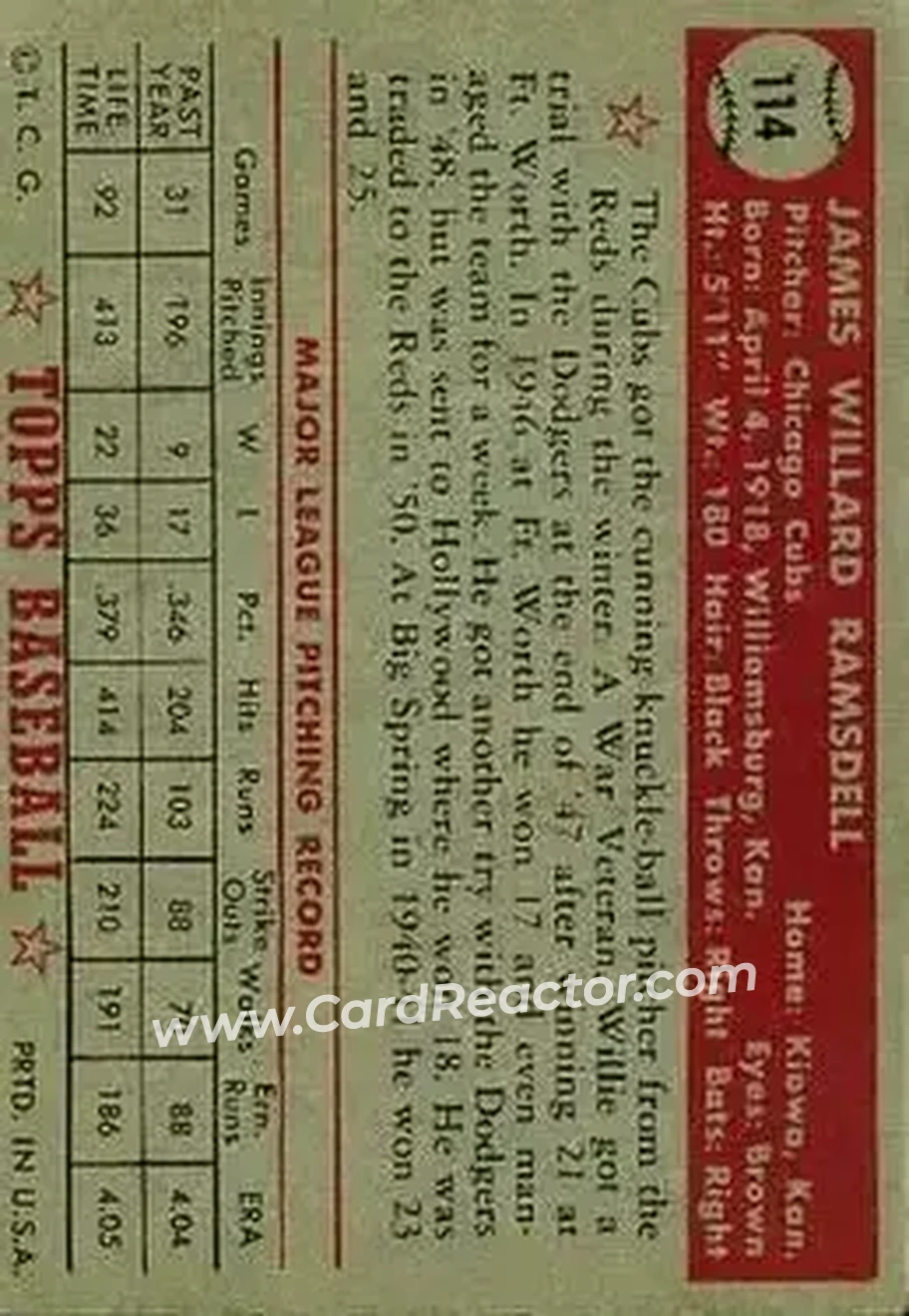 Back of Willard Ramsdell